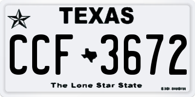 TX license plate CCF3672