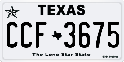 TX license plate CCF3675