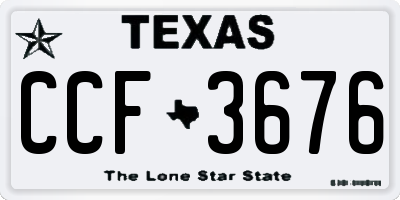 TX license plate CCF3676
