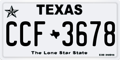 TX license plate CCF3678