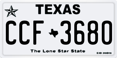 TX license plate CCF3680