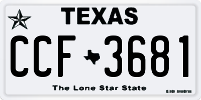 TX license plate CCF3681