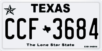 TX license plate CCF3684