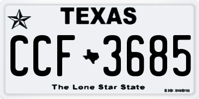 TX license plate CCF3685