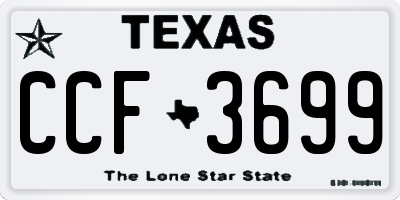 TX license plate CCF3699