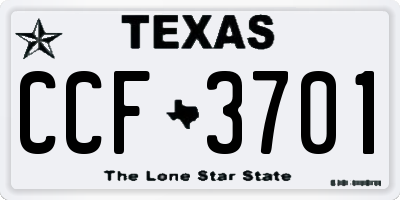 TX license plate CCF3701