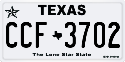TX license plate CCF3702