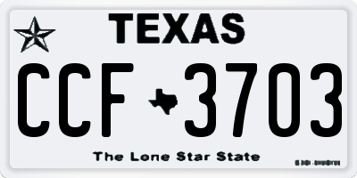 TX license plate CCF3703