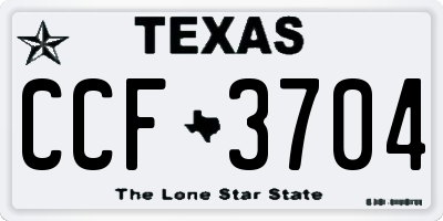 TX license plate CCF3704