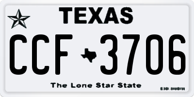 TX license plate CCF3706