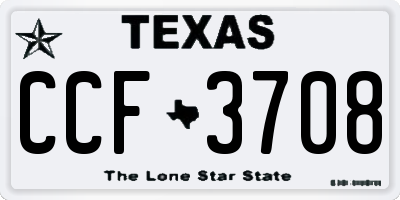 TX license plate CCF3708