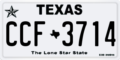 TX license plate CCF3714