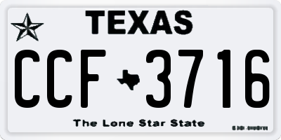 TX license plate CCF3716
