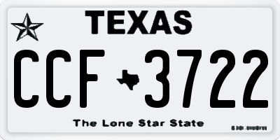 TX license plate CCF3722