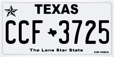 TX license plate CCF3725