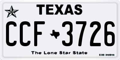 TX license plate CCF3726