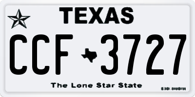 TX license plate CCF3727
