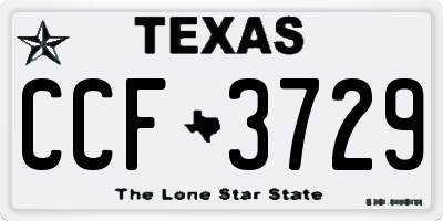 TX license plate CCF3729