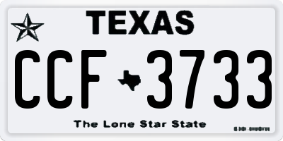 TX license plate CCF3733