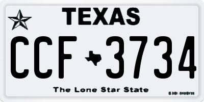 TX license plate CCF3734