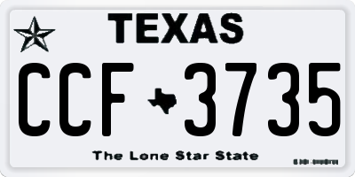 TX license plate CCF3735