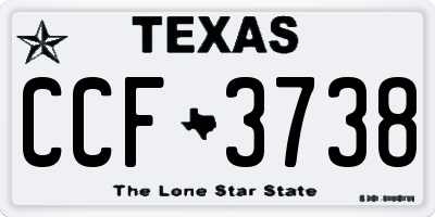 TX license plate CCF3738
