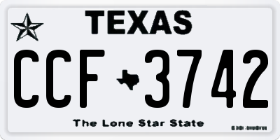 TX license plate CCF3742