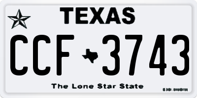 TX license plate CCF3743