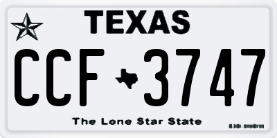 TX license plate CCF3747