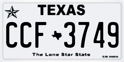 TX license plate CCF3749