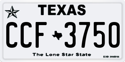 TX license plate CCF3750
