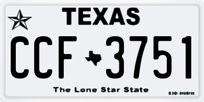 TX license plate CCF3751