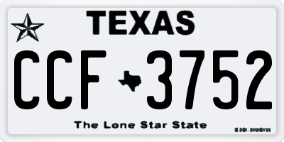 TX license plate CCF3752