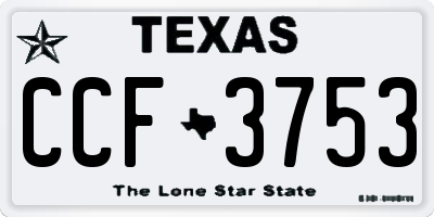TX license plate CCF3753