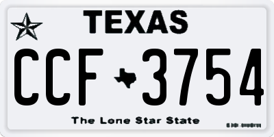 TX license plate CCF3754