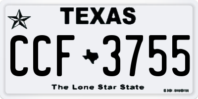 TX license plate CCF3755