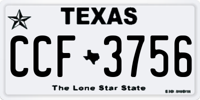 TX license plate CCF3756