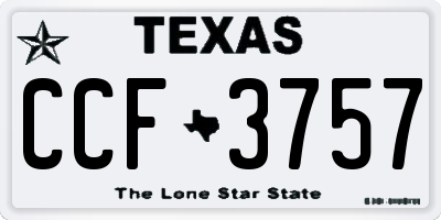 TX license plate CCF3757