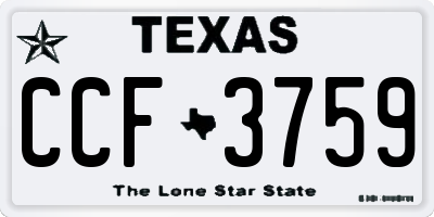 TX license plate CCF3759