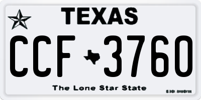 TX license plate CCF3760