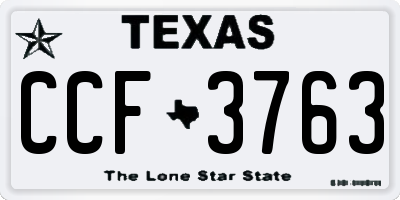 TX license plate CCF3763