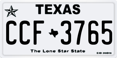 TX license plate CCF3765