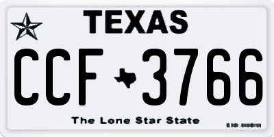 TX license plate CCF3766