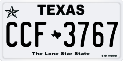 TX license plate CCF3767