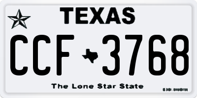 TX license plate CCF3768