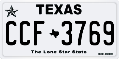 TX license plate CCF3769