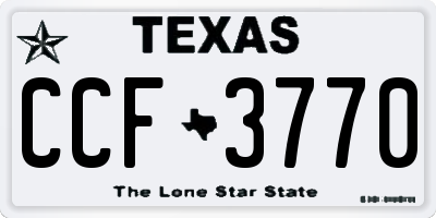 TX license plate CCF3770