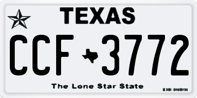 TX license plate CCF3772