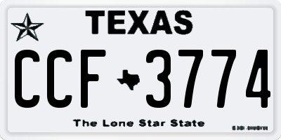 TX license plate CCF3774