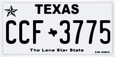 TX license plate CCF3775